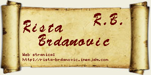 Rista Brdanović vizit kartica